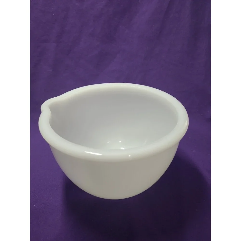 Set Of 2  Vintage Glasbake Fire King Milk Glass Mixing Bowls for Sunbeam Mixer